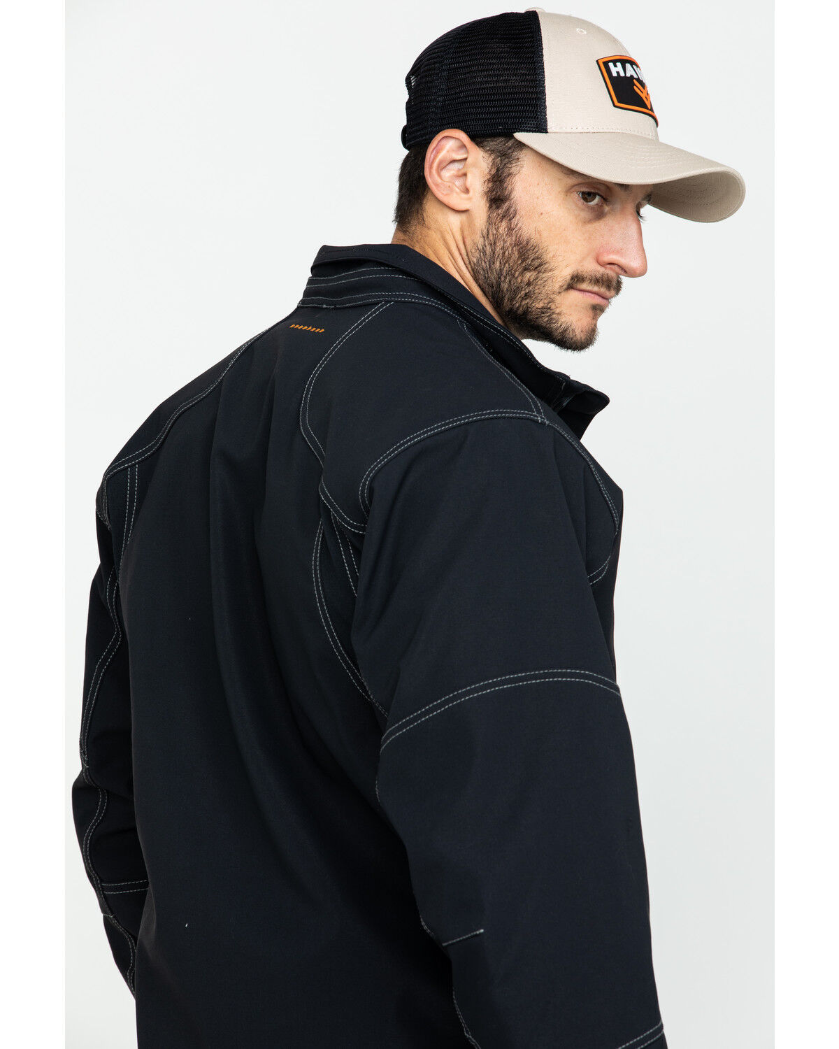 Image #5 - Ariat Men's Rebar Canvas Softshell Work Jacket, Black, hi-res