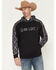 Image #1 - Hooey Men's Canyon Southwestern Sleeve Hooded Sweatshirt, Black, hi-res