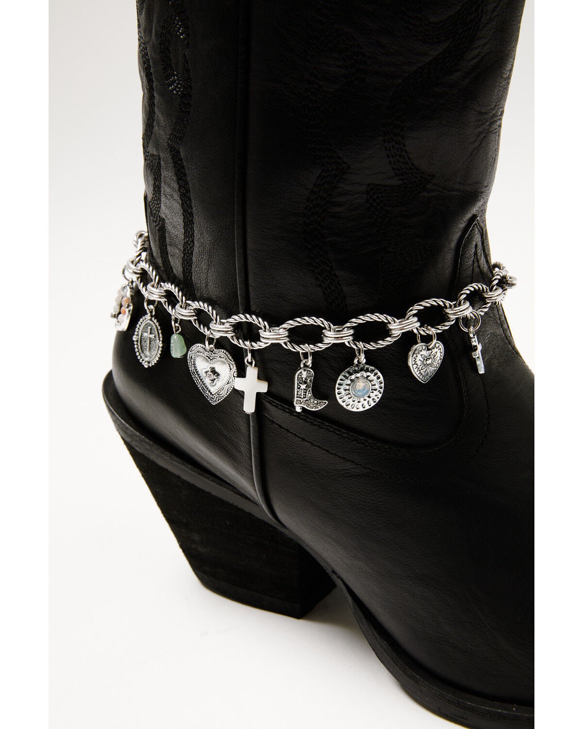 Image #2 - Shyanne Women's Chain Link Charm Boot Bracelet, Silver, hi-res