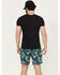 Image #3 - Cinch Men's Tractor Floral Print Stretch Board Shorts, Teal, hi-res