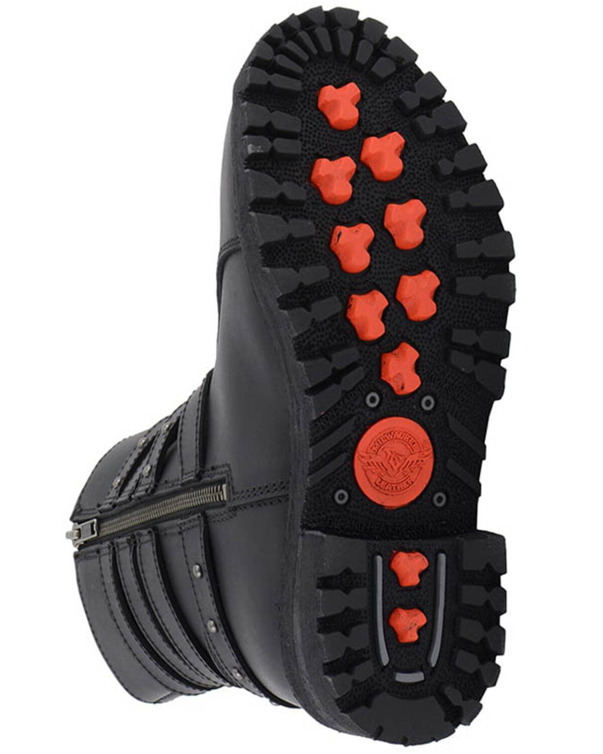 Image #6 - Milwaukee Leather Women's Triple Buckle Harness Moto Boots - Round Toe, Black, hi-res