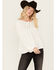 Image #1 - Cleo + Wolf Women's Tiered Flowy Tie Front Blouse , Cream, hi-res