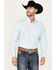 Image #1 - Cinch Men's Geo Print Long Sleeve Button-Down Western Shirt, Light Blue, hi-res