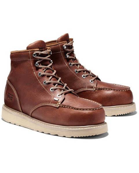 Image #1 - Timberland Men's 6" Barstow Work Boots - Alloy Toe , Tan, hi-res
