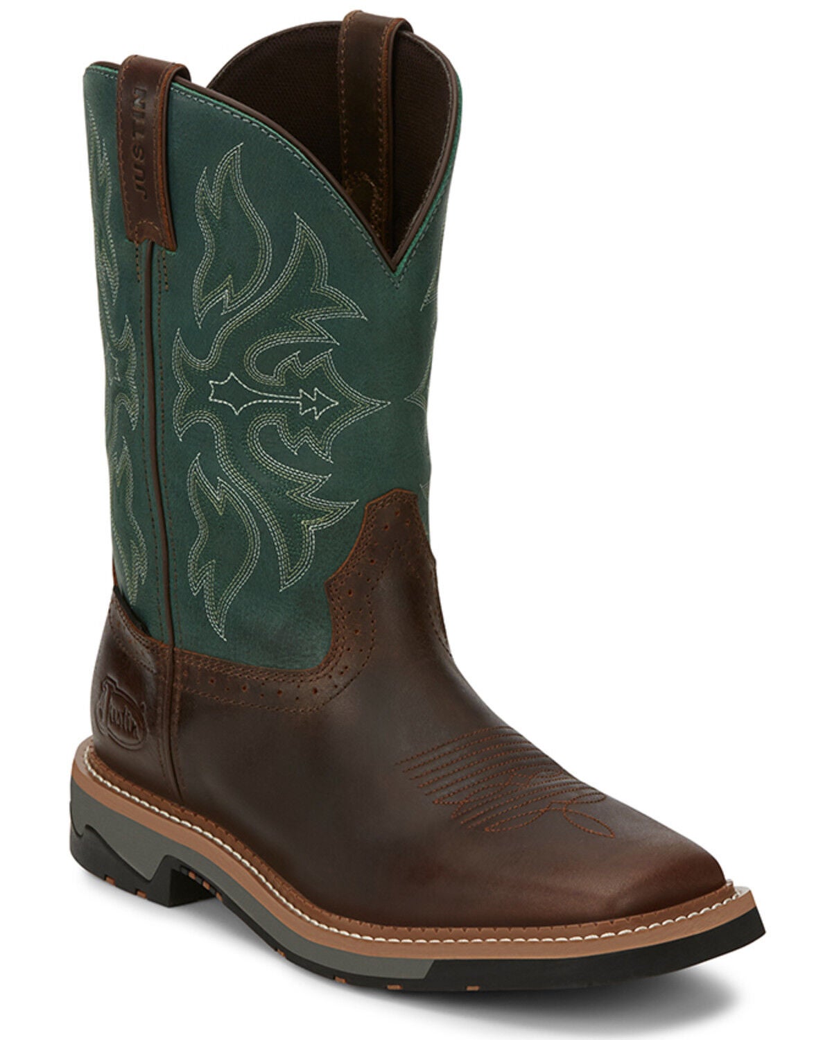 Justin Men's Tan Bolt Western Work Boots - Soft Toe, Tan, hi-res