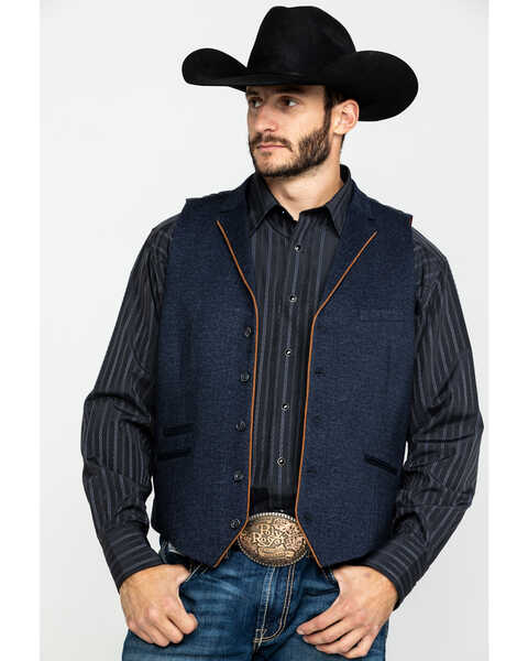 Image #1 - Scully RangeWear Men's Western Wool Four Pocket Vest , , hi-res