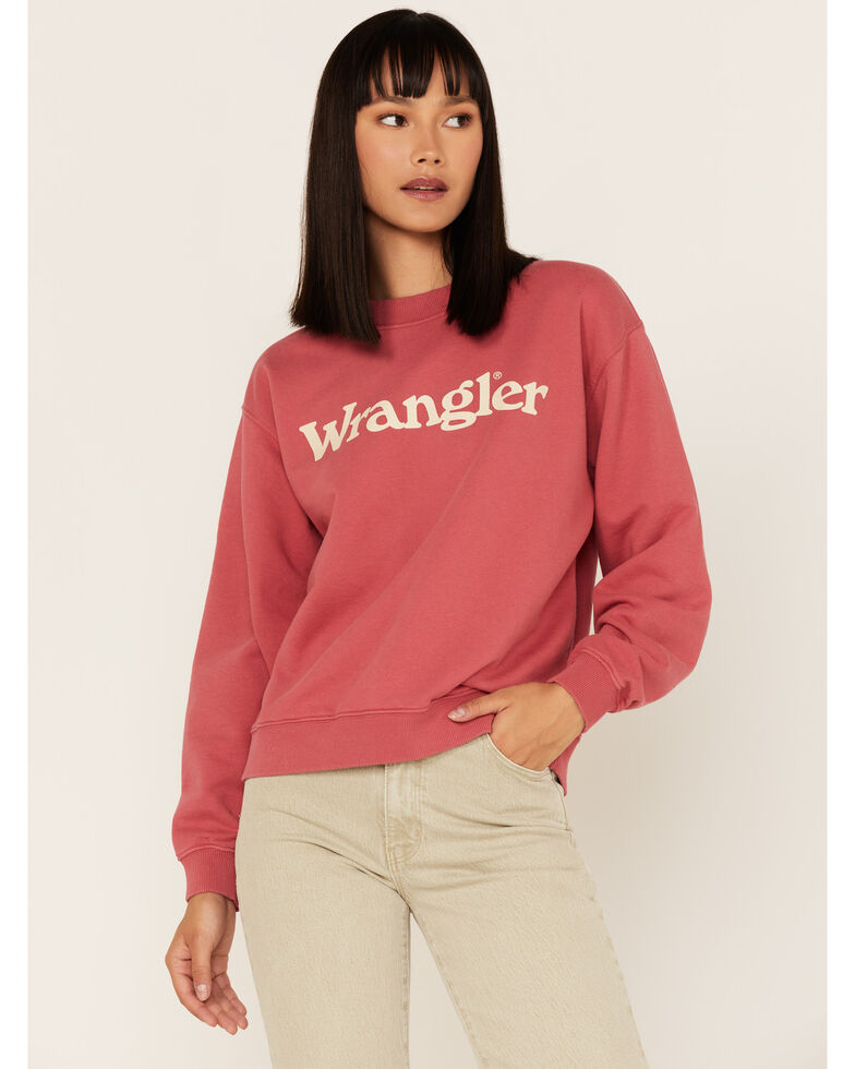 Wrangler Women's Logo Graphic Sweatshirt, Red, hi-res