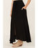 Image #2 - Angie Women's Solid Front Slit Maxi Skirt , Black, hi-res