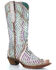 Image #1 - Corral Women's White Bright Inlay Western Boots - Snip Toe, , hi-res