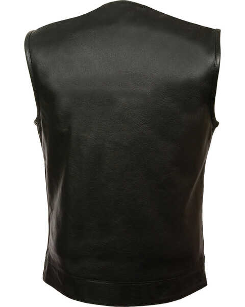 Image #2 - Milwaukee Leather Men's Collarless Zip Front Club Style Vest - Big 4X, Black, hi-res