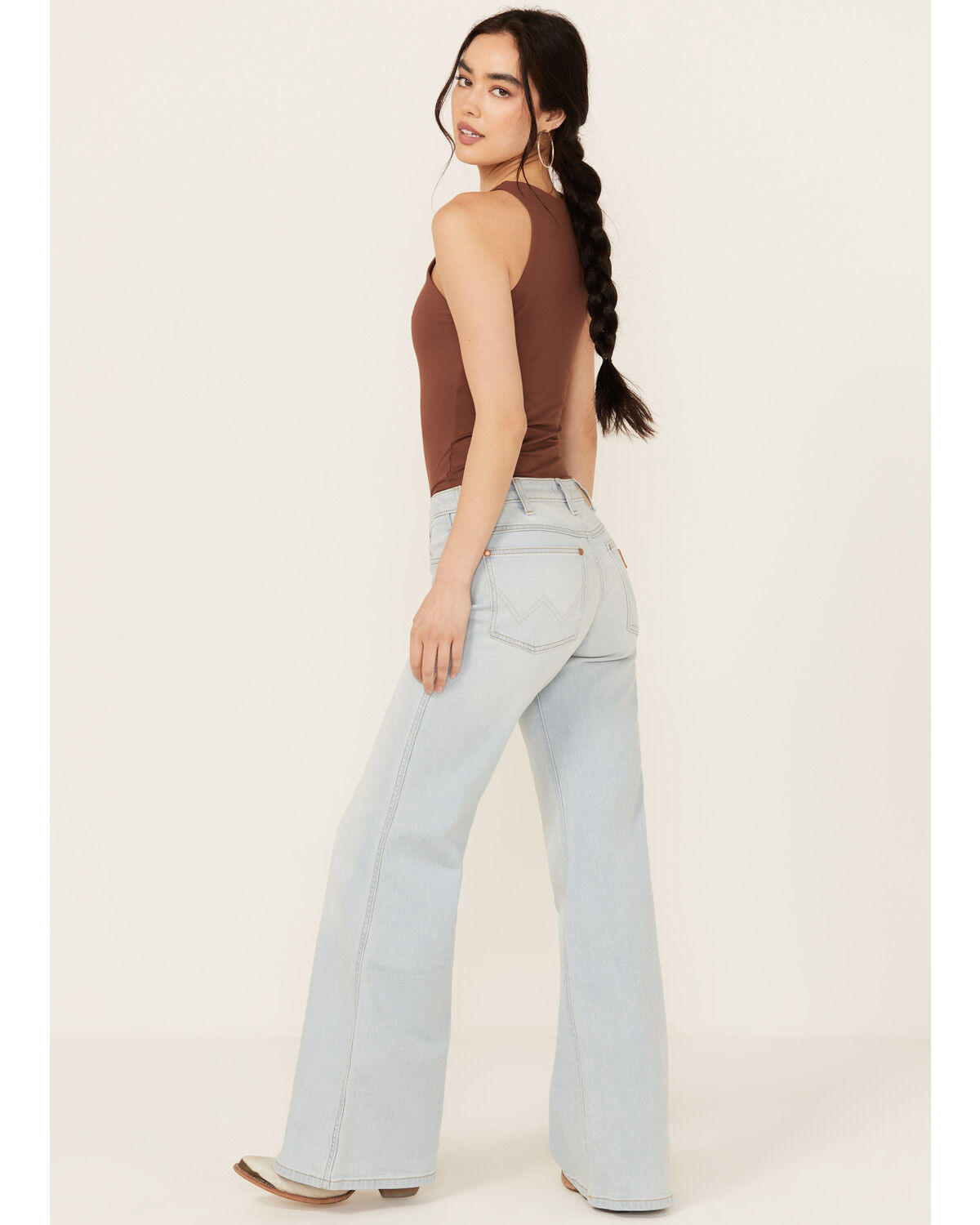 Image #3 - Wrangler Women's Light Wash Wanderer Mid Rise Flare Stretch Denim Jeans, Light Wash, hi-res