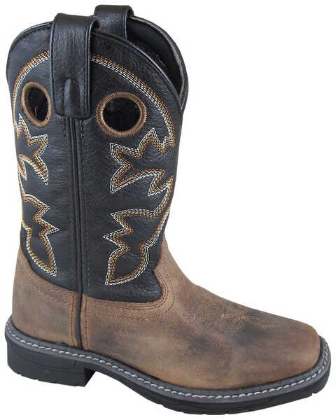 Image #1 - Smoky Mountain Boys' Stampede Western Boots - Square Toe, Brown, hi-res
