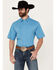 Ariat Men's VentTEK Solid Classic Fit Short Sleeve Performance Shirt, Blue, hi-res