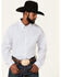 Image #1 - RANK 45&reg; Men's Trained Geo Print Long Sleeve Button-Down Western Shirt, White, hi-res