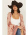 Image #2 - Shyanne Women's Floral Print Crinkle Shawl, Light Pink, hi-res