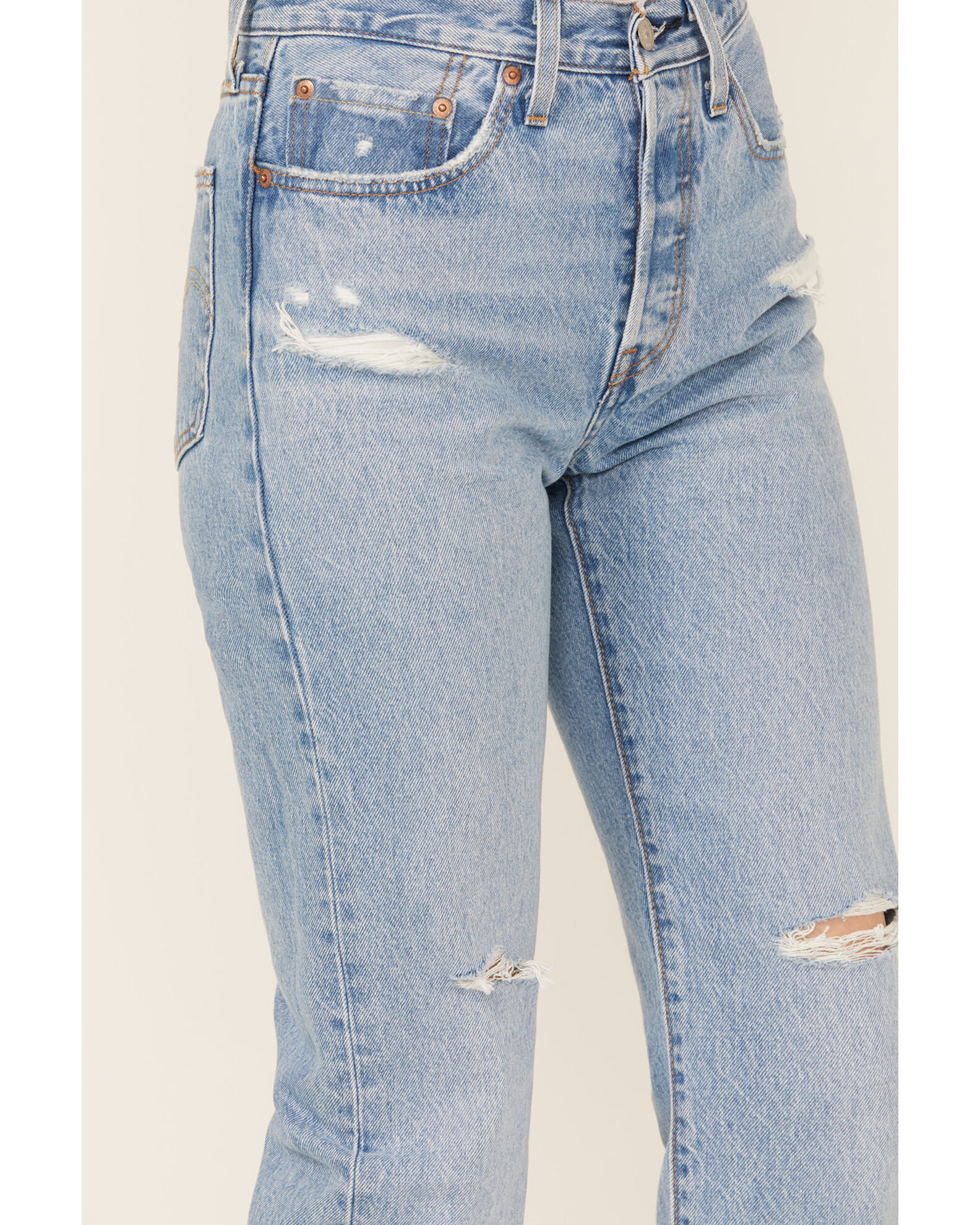 Image #2 - Levi's Women's 501® Original Lane Change Light Wash High Rise Straight Denim Jeans, Light Wash, hi-res