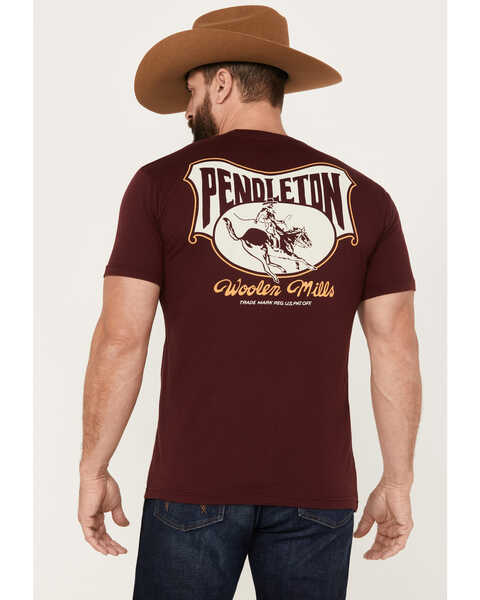 Pendleton Men's Rodeo Rider Short Sleeve Graphic T-Shirt, Maroon, hi-res