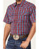 Image #3 - Moonshine Spirit Men's Roja Plaid Print Short Sleeve Snap Western Shirt , Navy, hi-res