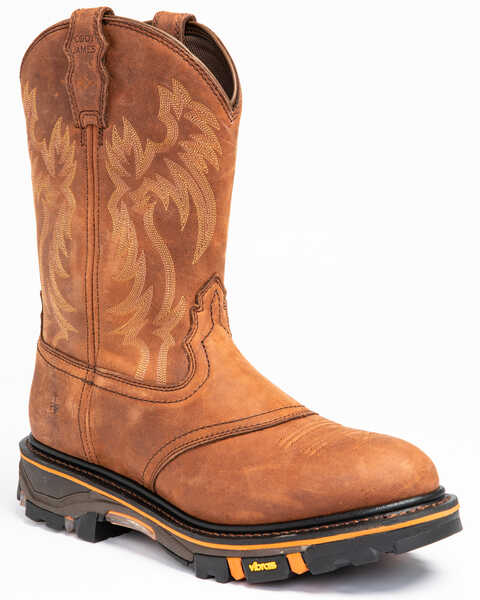 Cody James Men's Decimator Western Work Boots - Soft Toe, Brown, hi-res
