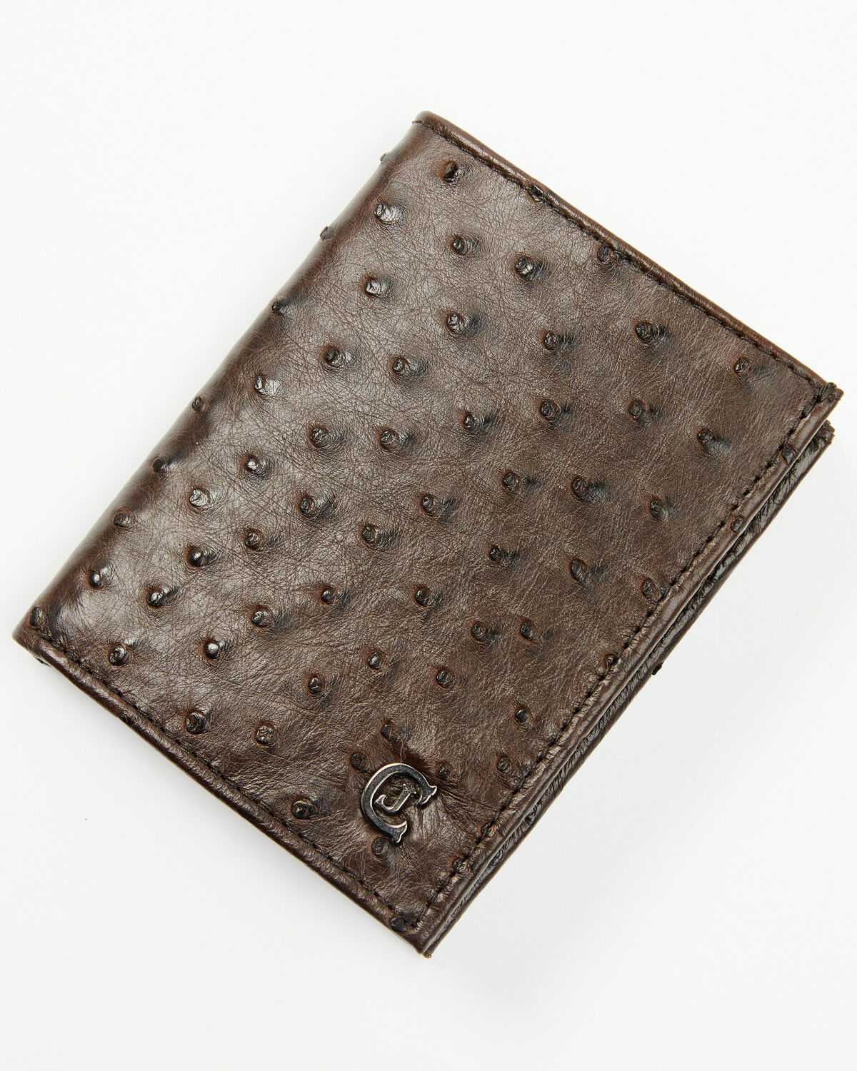 Image #1 - Cody James Black 1978® Men's Dawson Exotic Full-Quill Ostrich Bifold Wallet, Dark Brown, hi-res