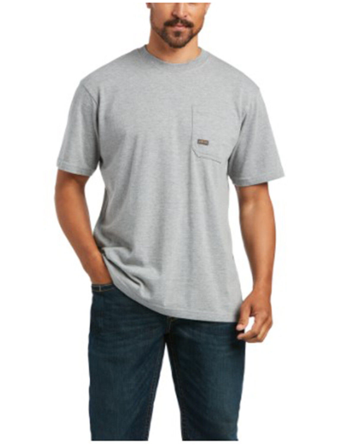 Image #1 - Ariat Men's Rebar Cotton Strong Mexico Pride Graphic Short Sleeve Work T-Shirt, Heather Grey, hi-res