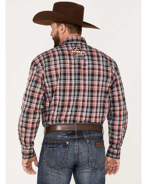 Wrangler Men's PBR Logo Plaid Snap Western Shirt | Sheplers