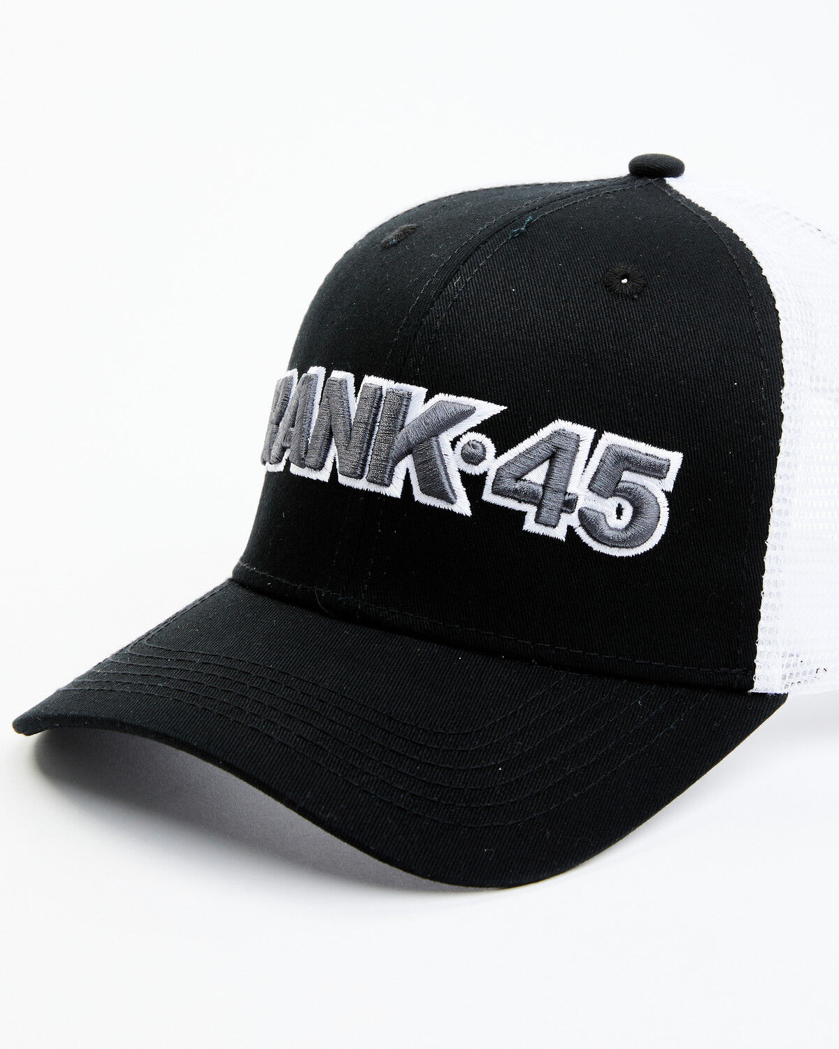 Image #1 - RANK 45® Men's Embroidered Logo Mesh-Back Ball Cap, Black, hi-res