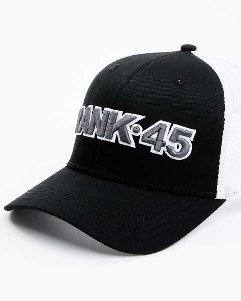 Image #1 - RANK 45® Men's Embroidered Logo Mesh-Back Ball Cap , Black, hi-res