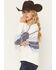 Image #2 - La La Land Women's Textured Striped Sweater, Blue, hi-res