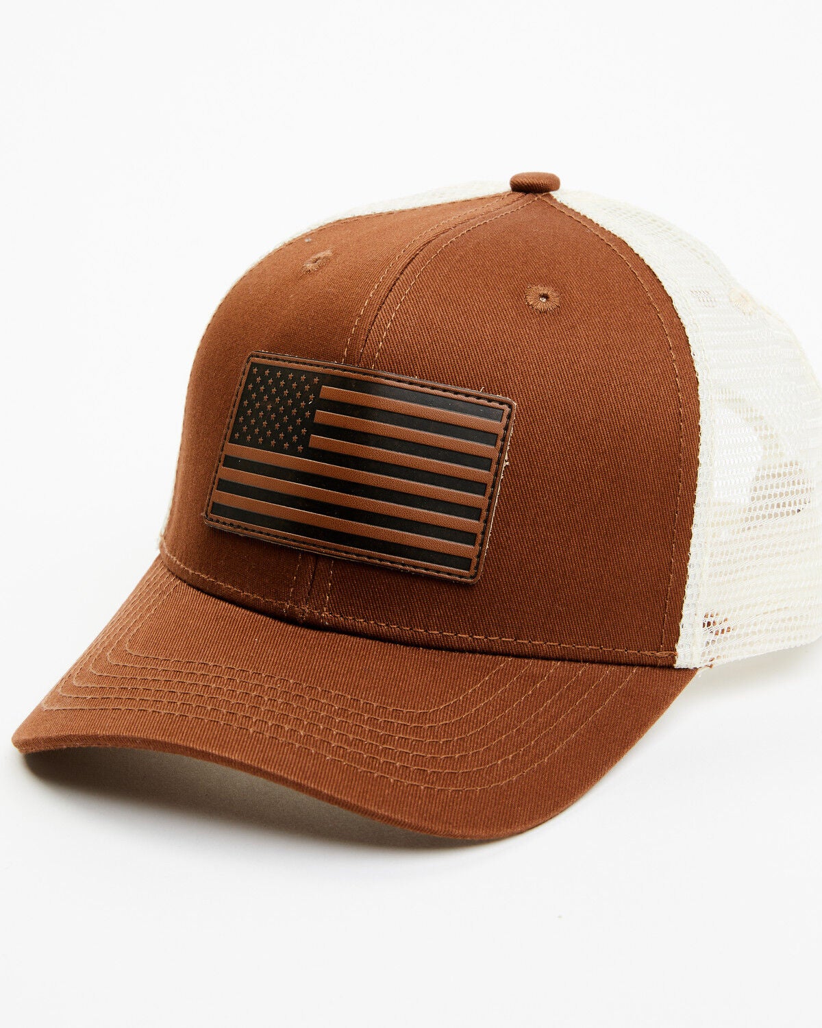 Cody James Men's American Flag Patch Ball Cap, Pecan, hi-res