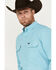 Image #3 - Wrangler Men's Solid Long Sleeve Button-Down Performance Western Shirt, Blue, hi-res