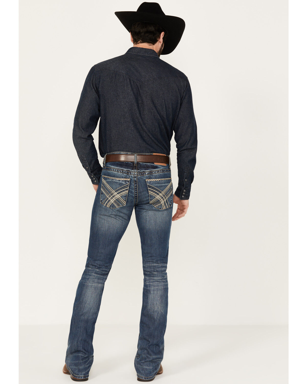 Image #3 - Stetson Men's 1014Rocker Fit Bootcut Jeans, Blue, hi-res