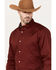 Image #2 - RANK 45® Men's Twill Logo Long Sleeve Button-Down Stretch Western Shirt, Wine, hi-res