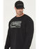 Image #2 - Carhartt Men's Loose Fit Heavyweight Logo Long Sleeve Graphic T-Shirt, Black, hi-res