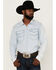 Image #1 - Kimes Ranch Men's Grimes Light Wash Denim Long Sleeve Snap Western Shirt, Light Blue, hi-res