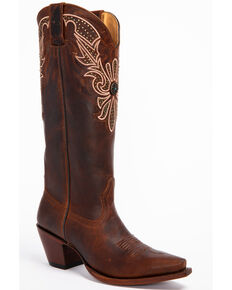Shyanne Women's Concho Western Boots - Snip Toe, Brown, hi-res