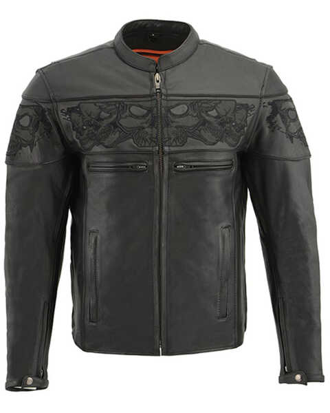 Image #1 - Milwaukee Leather Men's Crossover Scooter Cool-Tec Leather Motorcycle Jacket - 4X, Black, hi-res