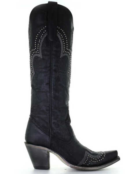 Image #2 - Corral Women's Black Embroidery Zipper Western Boots - Snip Toe, , hi-res
