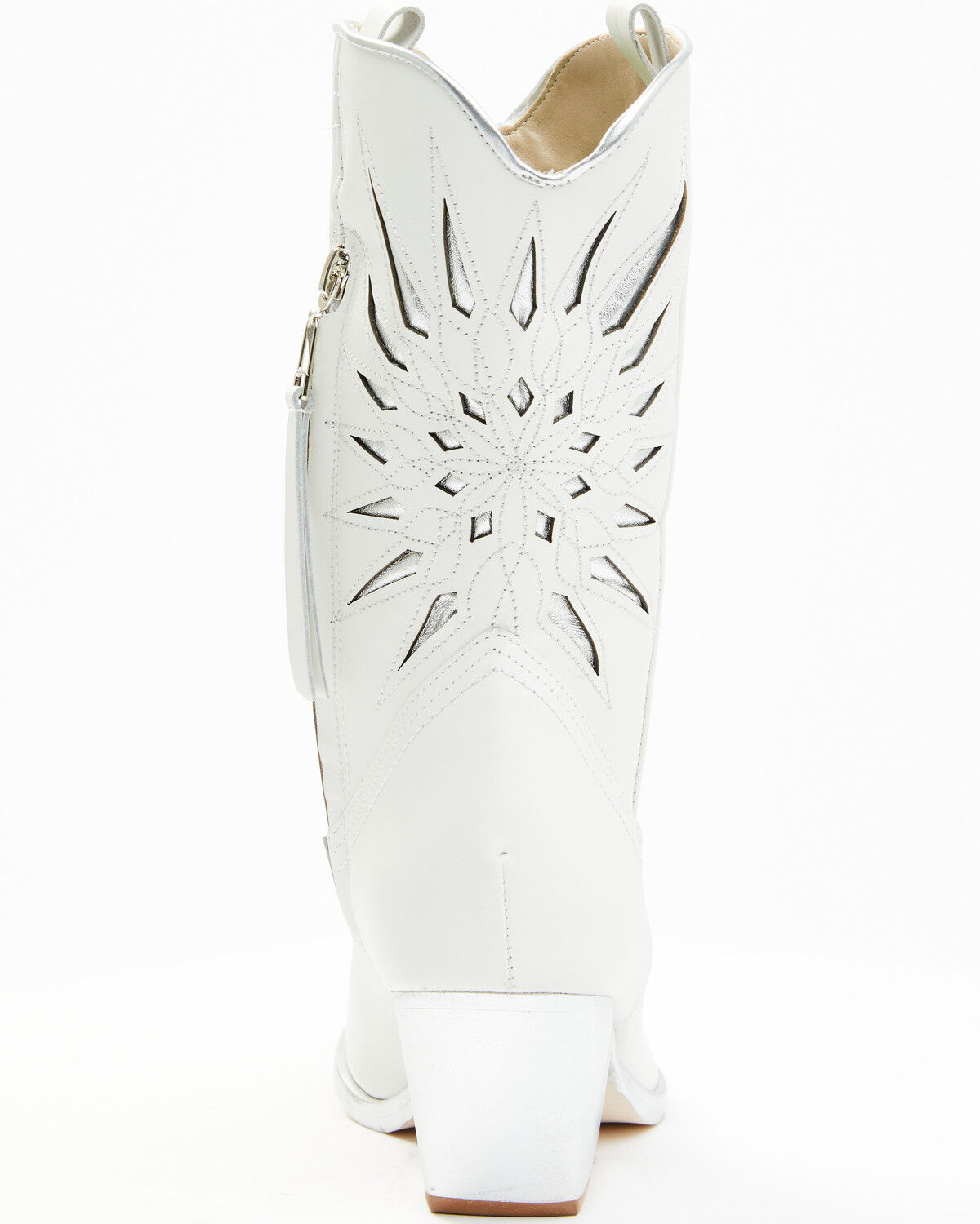 Image #5 - Golo Women's Mae Sun Inlay Western Fashion Boots - Snip Toe, White, hi-res
