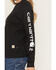 Image #3 - Carhartt Women's FR Force&reg; Relaxed Fit Midweight Logo Sleeve Graphic Sweatshirt, Black, hi-res