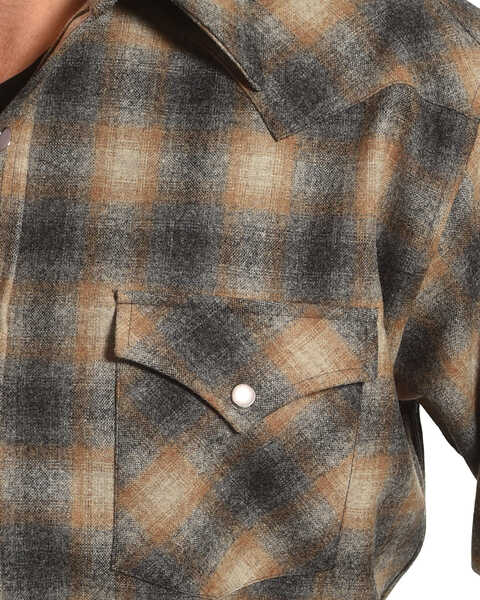 Image #2 - Pendleton Men's Grey/Tan Canyon Ombre Long Sleeve Flannel Shirt, , hi-res