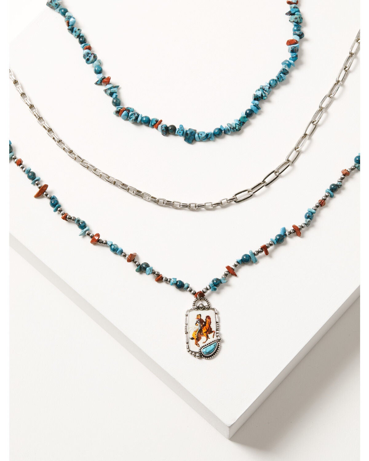 Image #1 - Shyanne Women's American Heritage Layered Necklace, Silver, hi-res