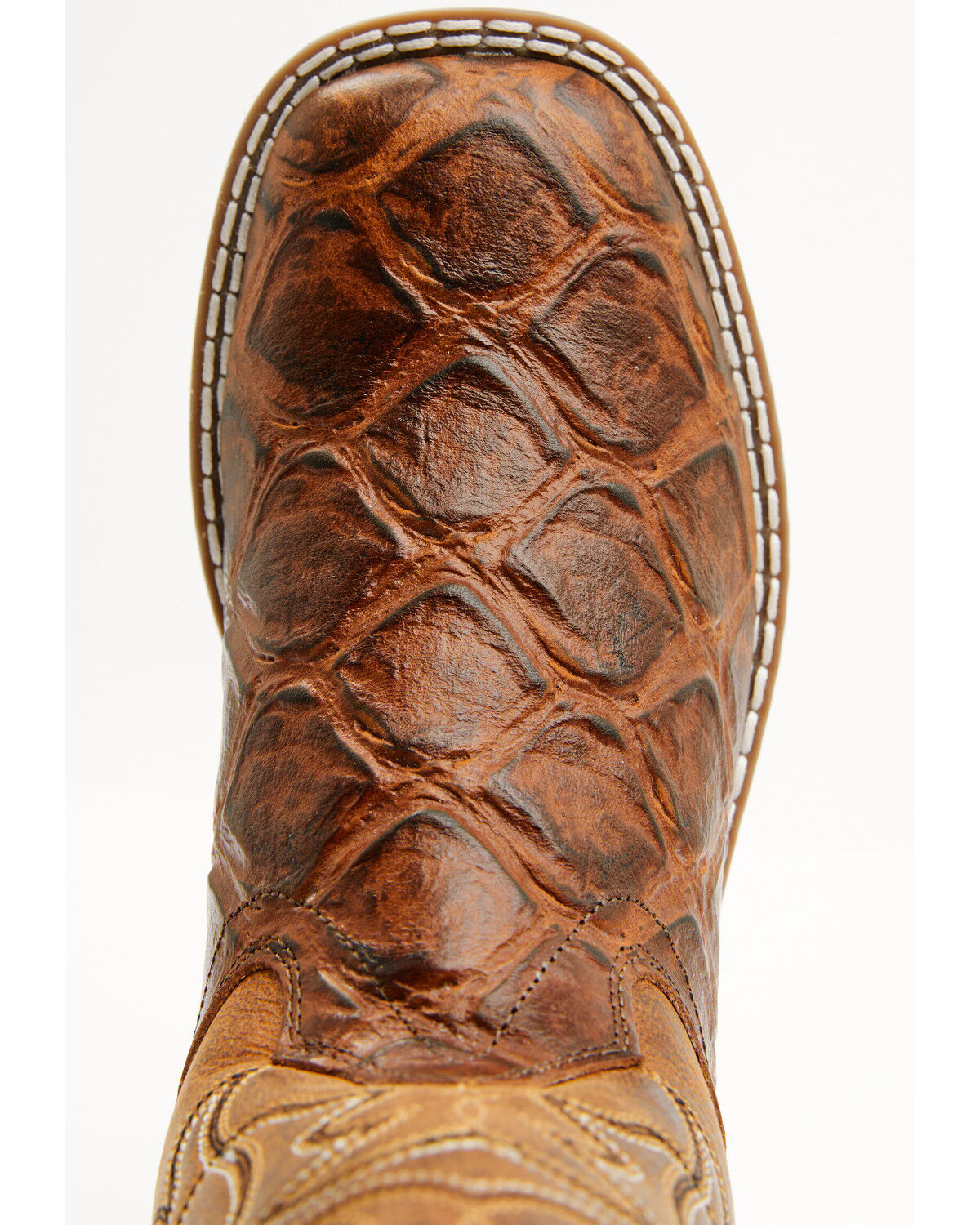 Image #6 - Cody James Boys' Duke Pirarucu Print Western Boots - Broad Square Toe, Brown, hi-res