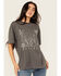 Image #1 - Youth in Revolt Women's Texas Hold Em Rhinestone Short Sleeve Graphic Tee, Black, hi-res