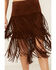 Image #2 - Stetson Women's Brown Fringe Suede Skirt, Brown, hi-res
