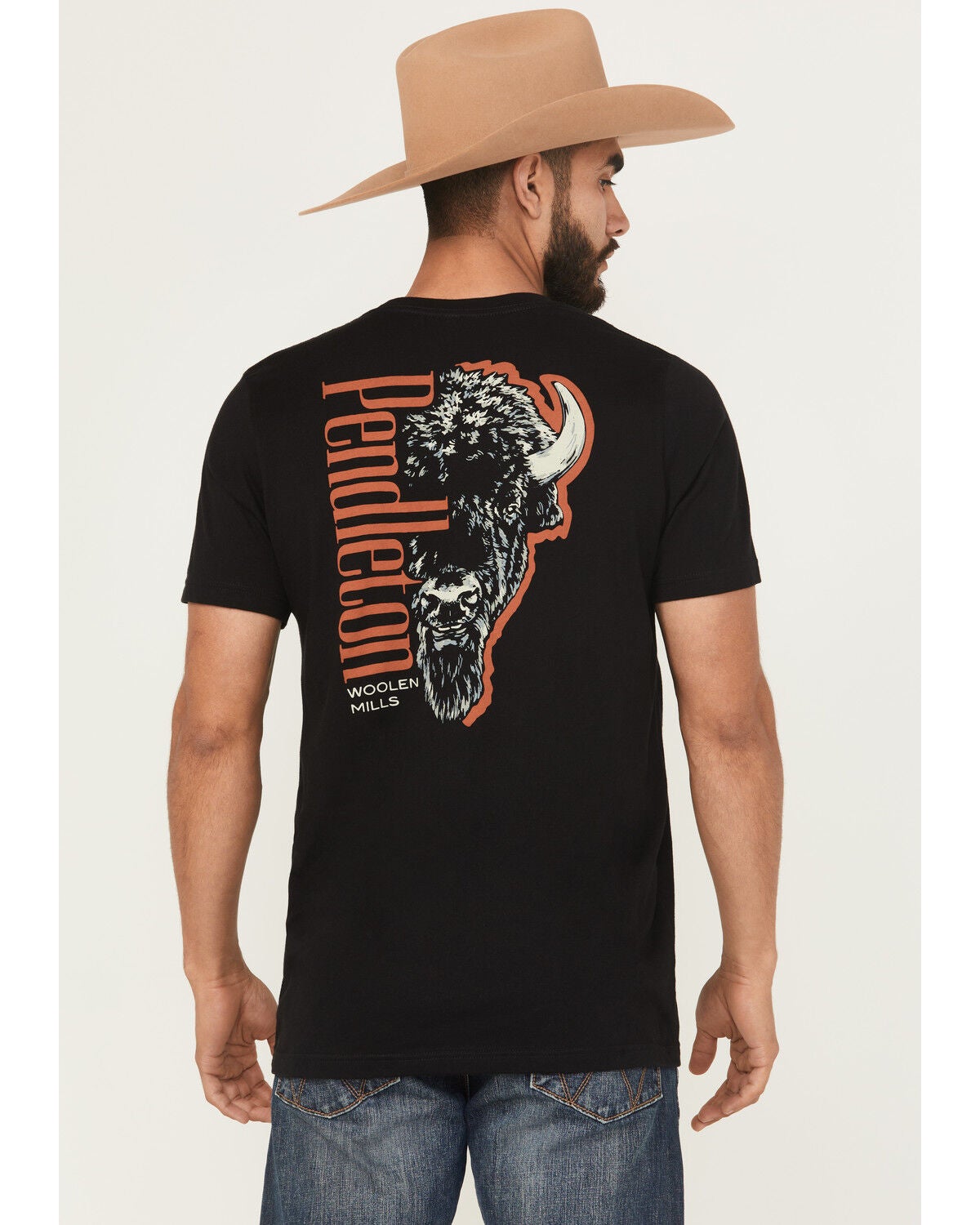Pendleton Men's Boot Barn Exclusive Bison Head Short Sleeve Graphic T-Shirt, Black, hi-res