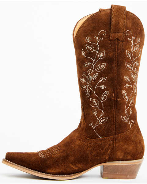 Image #3 - Shyanne Women's Bambi Suede Western Boots - Snip Toe , Brown, hi-res