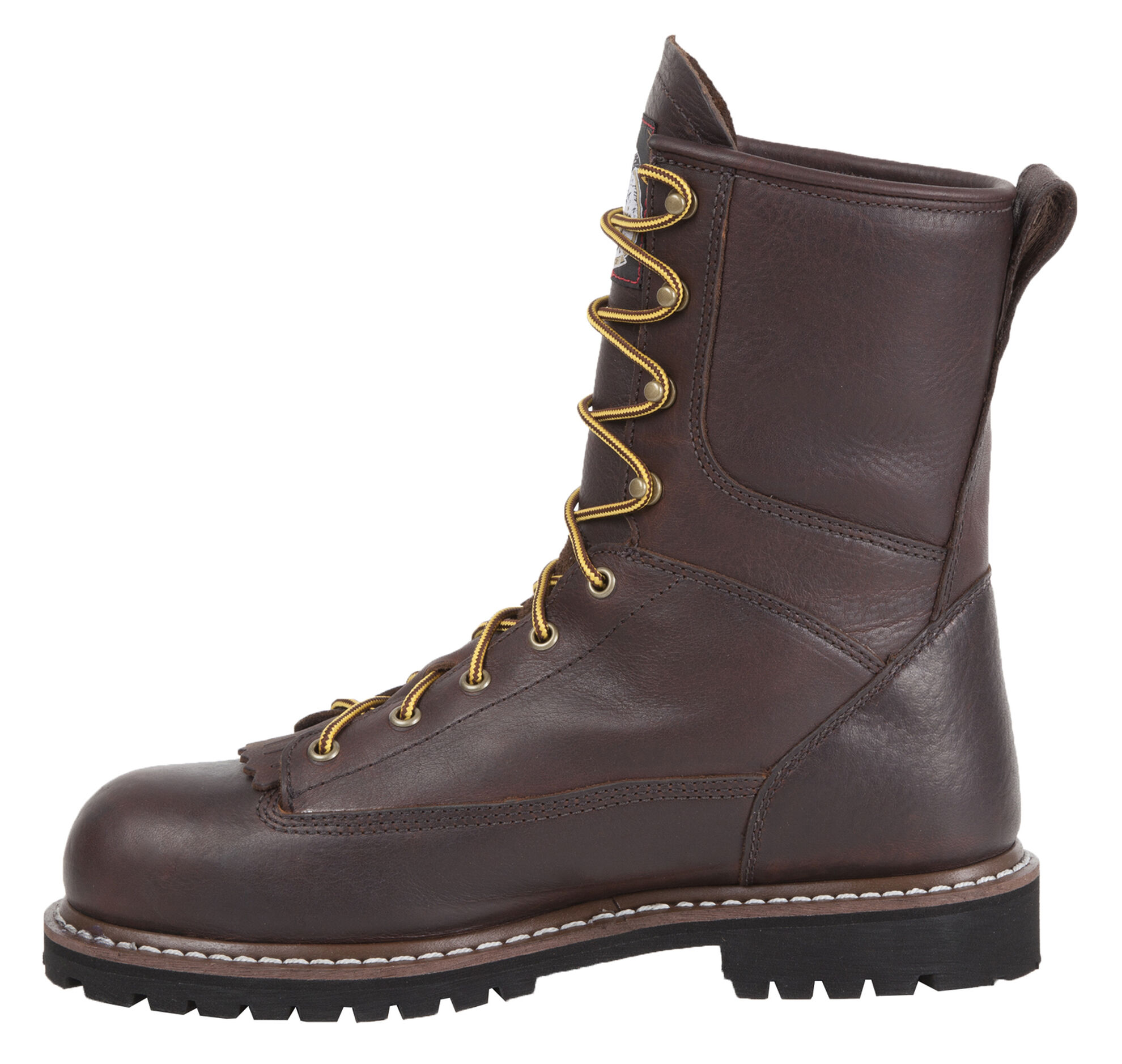 Georgia Boot Men s Waterproof 8 Low Heel Logger Work Boots Round Toe Sheplers