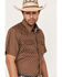 Image #2 - Cody James Men's Rabbit Foot Geo Print Short Sleeve Snap Western Shirt, Dark Brown, hi-res