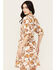 Wild Moss Women's Floral 3/4 Sleeve Dress, Off White, hi-res